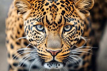 close up portrait of a leopard