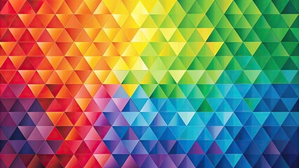 Aerial geometric rainbow background with colorful triangles and abstract pattern