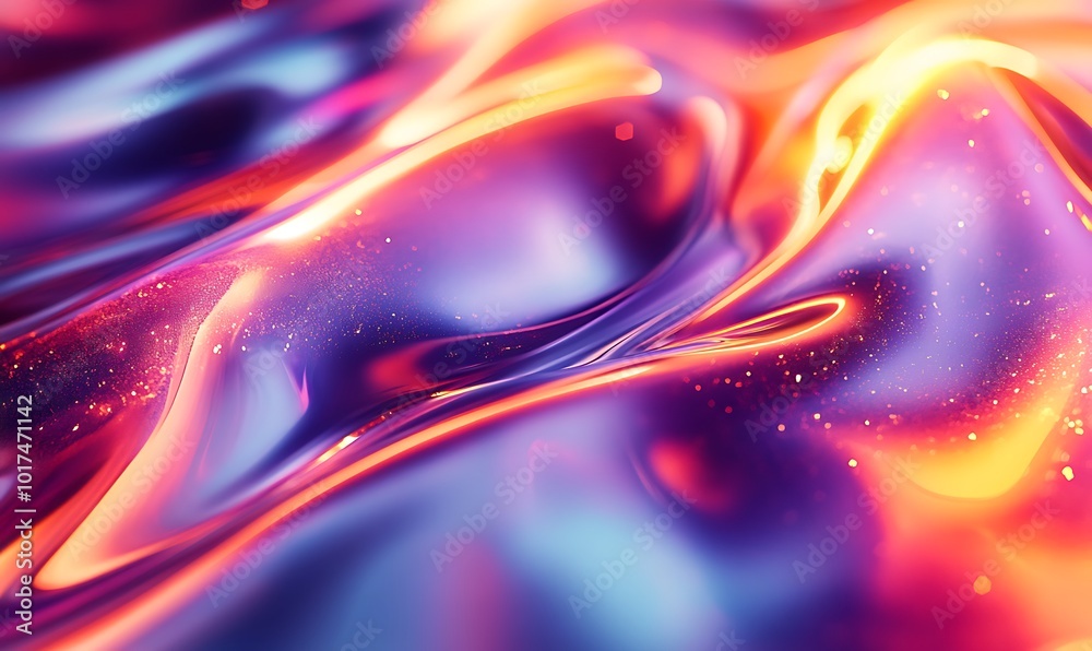 Aufkleber vibrant waves of swirling colors create a mesmerizing abstract pattern, evoking a sense of fluid mot