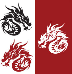 different color dragon vector