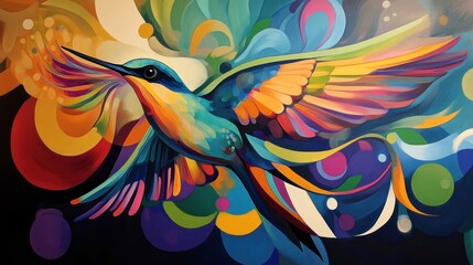Obraz premium Abstract Hummingbird in Flight