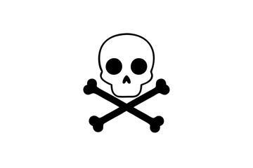 Skull with crossbones, poison pictogram | vector silhouette illustration on white background