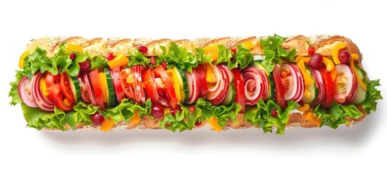 Long Sandwich on White Background