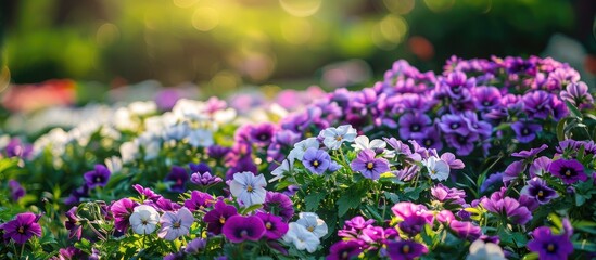 Obraz premium Flowers in the Garden on the Hill
