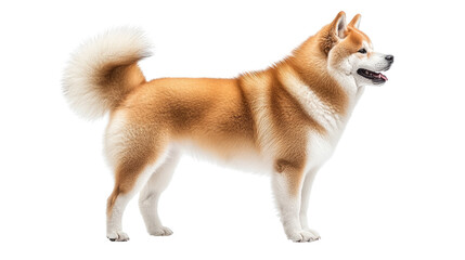 white pomeranian dog isolated on white background