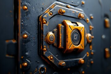 Hyper-realistic depiction of an old factory machine, with fine details showing rust and wear, symbolizing the industrial focus of yesterdayâ€™s economy