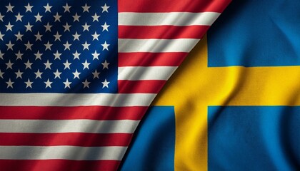 アメリカの国旗とスウェーデンの国旗(America flag & Sweden flag.)
