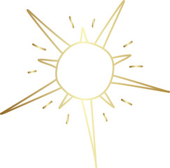 Gold star icon. Hand drawn style