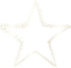 Gold star icon. Hand drawn style
