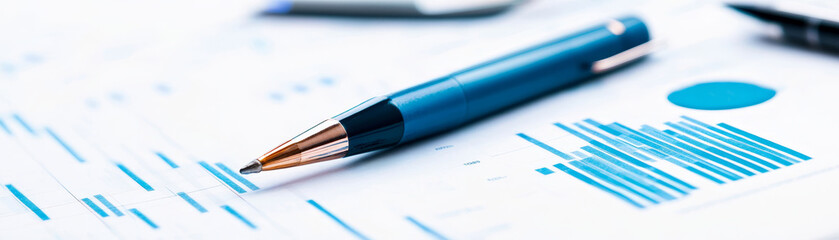 Blue Pen on a Chart