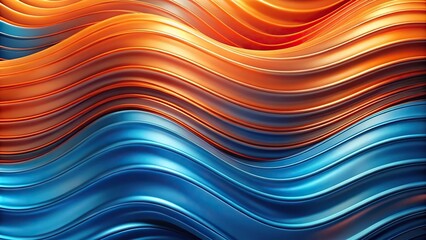 Obraz premium Abstract wavy background with blue and orange color palette