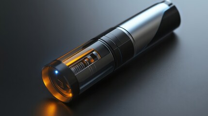 New model vaporizer e-cig device with detailed view of the micro coil cleaning feature, promoting safe vaping over traditional smoking