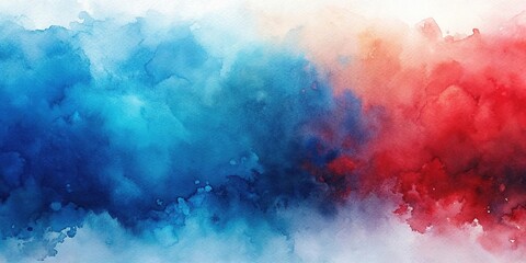 Fototapeta premium Abstract watercolor background with blue and red gradient texture, aerial view