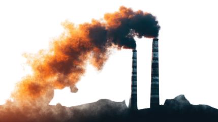 smoke from the chimney isolated on white background