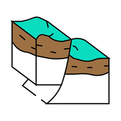 compression thrust earthquake line icon vector. compression thrust earthquake sign. isolated symbol illustration