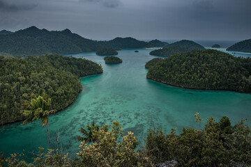 Indonesia superb sunset in Papua Raja-Ampat-Papua