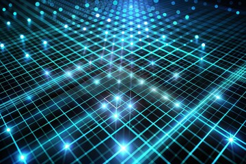 Glowing abstract grid representing connection and innovation