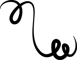 Spiral wave line or curved pattern. Graphic element