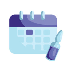 vial with a vaccination calendar