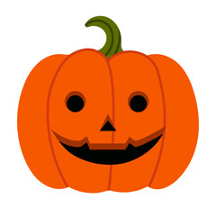 Smiling Halloween pumpkin illustration isolated on transparent background. Vector illustration