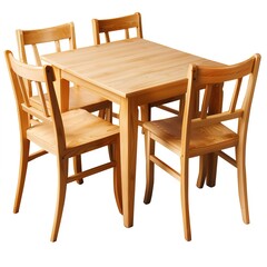 table and chairs in the room interior isolated