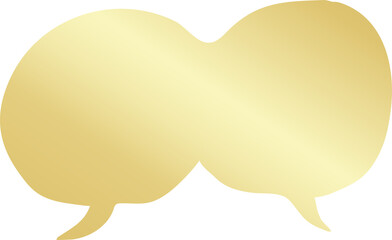 Golden speech bubble icon, chat, talk, messenger