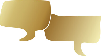 Golden speech bubble icon, chat, talk, messenger
