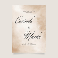 Wedding poster for welcome sign. Vector printable wedding props. Flyer design for welcome sign ready to print template.