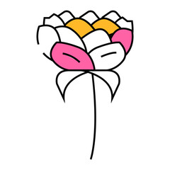 peony blossom spring line icon vector. peony blossom spring sign. isolated symbol illustration