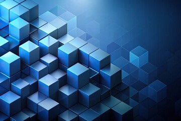 Obraz premium Abstract navy blue background with geometric cube shapes