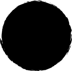 Circle ink brush stroke, round shape