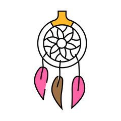 dream catcher kid bedroom line icon vector. dream catcher kid bedroom sign. isolated symbol illustration