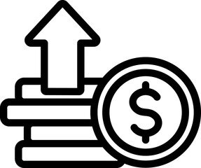 Growing Investment Line Icon