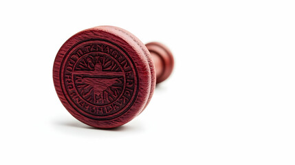 Wooden Seal with Engraved Design.
