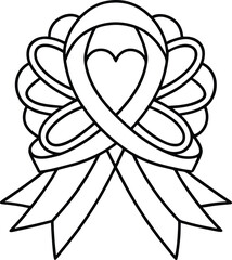 decorative ribbon sketch line art, hand-drawn ribbon sketch, ornate ribbon drawing vector illustration

