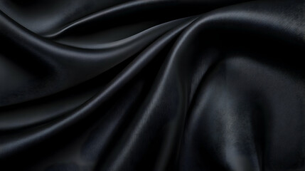 Fototapeta premium Black Satin Fabric Drape Texture