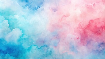 Fototapeta premium Abstract Light Blue and Pink Watercolor Background Aerial