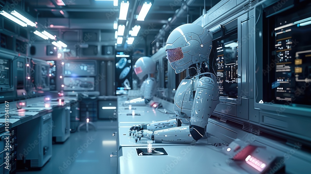 Poster Lab environment where AI systems are being developed and tested.
