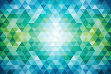 Abstract geometric pattern in shades of blue and green silhouette