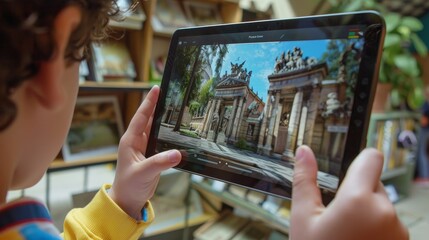 Exploring History Child's Hands Engaged in Augmented Reality Learning Experience with Tutor's Guidance