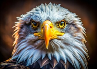 Obraz premium Incredible macro photography highlights an eagle's head, revealing nature's grandeur with striking details that emphasize the beauty and power of