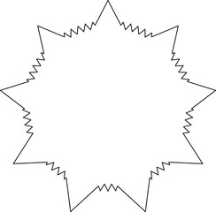 Star shape line. Geometric element