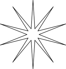 Star shape line. Geometric element