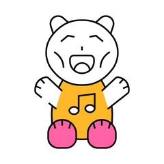 musical stuffed animal toy baby line icon vector. musical stuffed animal toy baby sign. isolated symbol illustration
