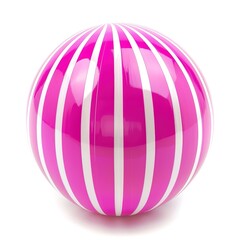Obraz premium Striped Abstrack Pink Ball isolated on white 