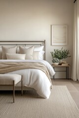 Modern Neutral Bedroom Decor with Cozy Elements