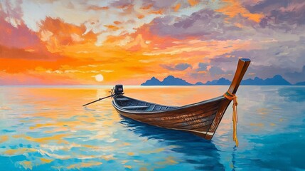 Thai longtail boat in sea