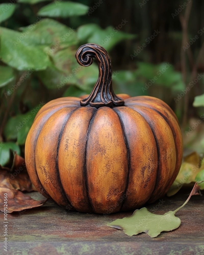 Wall mural Clay pumpkin decoration handcrafted from baked clay