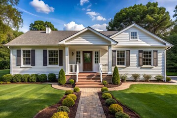 Recently updated brick ranch home boasts fresh white siding and an expansive yard, creating an inviting space for entertaining, gardening, or