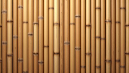 Fototapeta premium Textured bamboo wall with vertical patterns in warm golden tones for eco-friendly design applications 